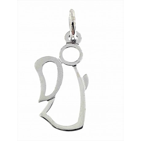 PENDENTI ORO - Ciondolo Pendente Donna Ragazza Oro Bianco 18 Kt Carati Ct 750 0,75 Gr Angelo