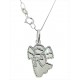 COLLANE ORO BIANCO - Collana Catenina Pendente Angelo Donna Oro Bianco 18 Kt Carati Ct 750