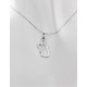 COLLANE ORO BIANCO - Collana Catenina Pendente Angelo Donna Oro Bianco 18 Kt Carati Ct 750 1,45 Gr