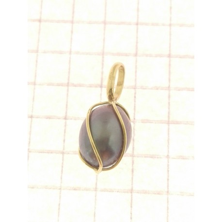 COLLANE ORO GIALLO - Collana Catenina Pendente Donna Oro Giallo 18 Kt Carati Ct 750 1,55 Gr Perla