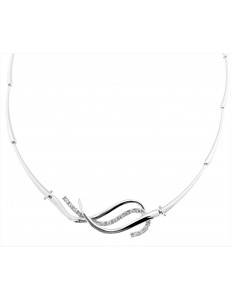 COLLANE ORO BIANCO - Collana Girocollo Collier Donna Ragazza Oro Bianco 18 Kt Carati Ct 750 14,50 Gr