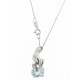 COLLANE  DIAMANTI - Collana Catenina Diamante Topazio Donna Oro Bianco 18 Kt Carati 750 0,01 Ct