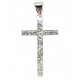 CROCI E SACRI ORO BIANCO - Ciondolo Pendente Croce Donna Ragazza Oro Bianco 18 Kr Carati Ct 750 0,54 Gr