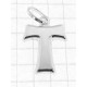 CROCI E SACRI ORO BIANCO - Ciondolo Pendente Uomo Donna Oro Bianco 18 Kt Carati Ct 750 0,85 Gr Tao