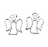 Orecchini Donna Bimba Bambina Oro Bianco 18 kt Carati Ct 750 1,05 Gr Angeli