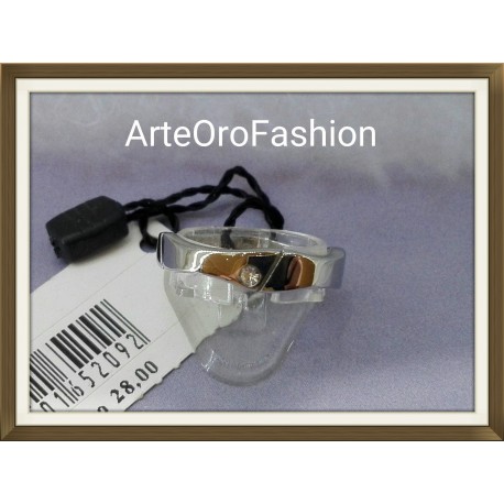 BIGIOTTERIA - Anello Acciaio Punto Luce Zircone Uomo Donna Unisex Breil Tribe Misura 14