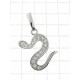 PENDENTI ORO BIANCO - Ciondolo Pendente Serpente Serpentello Donna Oro bianco 18 Kt Carati 750 1,70 Gr