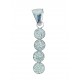 PENDENTI ORO BIANCO - Ciondolo Pendente Baguette Donna Ragazza Oro Bianco 18 Kt Carati Ct 750 0,45 Gr 