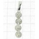 PENDENTI ORO BIANCO - Ciondolo Pendente Baguette Donna Ragazza Oro Bianco 18 Kt Carati Ct 750 0,45 Gr 