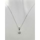 COLLANE ORO BIANCO - Collana Catenina Pendente Punto Luce Donna Oro Bianco 18 Kt Carati Ct 750 1,15Gr