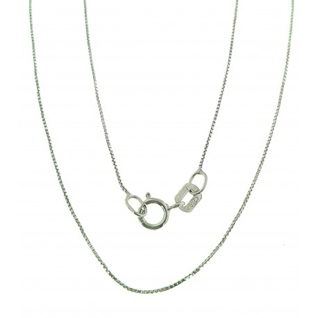 COLLANE UNISEX - Collana Veneziana Oro Bianco 18 Kt 750  45 Cm