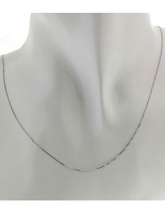 COLLANE UNISEX - Collana Veneziana Oro Bianco 18 Kt 750  45 Cm