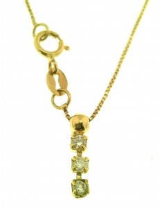 COLLANE ORO GIALLO - Collana Catenina Donna Trilogy Oro Giallo 18 kt Carati Ct 750 Con Zirconi Gr1,55