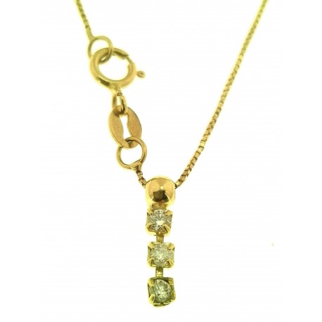COLLANE ORO GIALLO - Collana Catenina Donna Trilogy Oro Giallo 18 kt Carati Ct 750 Con Zirconi Gr1,55