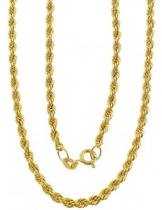 COLLANE ORO GIALLO - Collana Catenina Oro Giallo 18 kt Carati Ct 750 Girocollo Funetta Corda 3,80 Gr 47 Cm