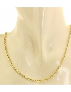 COLLANE ORO GIALLO - Collana Catenina Oro Giallo 18 kt Carati Ct 750 Girocollo Funetta Corda 3,80 Gr 47 Cm
