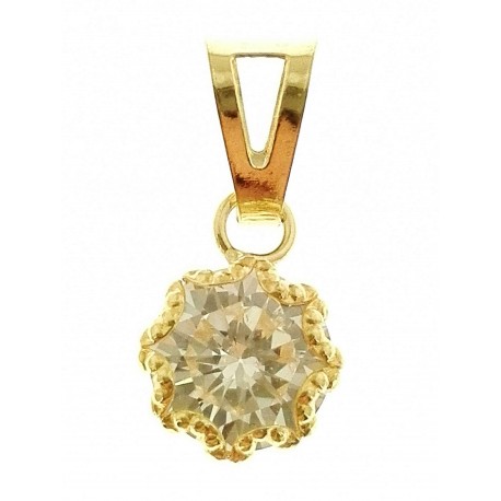 PENDENTI ORO GIALLO - Ciondolo Pendente Donna Oro Giallo 18 Kt Carati Ct 750 0,55 Gr Punto Luce