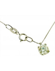 COLLANE ORO BIANCO - Collana Catenina Solitario Punto Luce Donna Oro Bianco 18 Kt Carati Ct 750