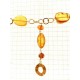 COLLANE ORO GIALLO - Collana Girocollo Collier Donna Oro Giallo 18 Kt Carati Ct 750 7,30 Gr Ambra