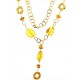 COLLANE ORO GIALLO - Collana Girocollo Collier Donna Oro Giallo 18 Kt Carati Ct 750 7,30 Gr Ambra