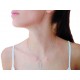 COLLANE ORO BIANCO - Collana Catenina Girocollo Pendente Donna Oro Bianco 18 Kt Carati Ct 750 4,20 Gr