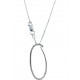 COLLANE ORO BIANCO - Collana Catenina Girocollo Pendente Donna Oro Bianco 18 Kt Carati Ct 750 4,20 Gr