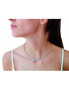 COLLANE ORO BIANCO - Collana Girocollo Collier Donna Ragazza Oro Bianco 18 Kt Carati Ct 750 14,50 Gr