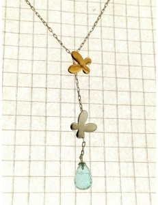 COLLANE ORO BIANCO - Collana Girocollo Pendente Oro Bianco Giallo 18 kt Carati Ct 750 Comete Gioiell