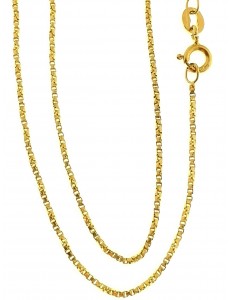 COLLANE UNISEX - Collana Catenina Veneziana Oro Giallo 18 Kt Carati Ct 750 3,6gr Uomo Donna 47 Cm