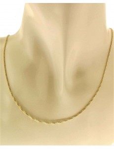 Collana Catenina Veneziana ad elica Oro Giallo 18 Kt Carati Ct 750 3,6gr Uomo Donna 47 Cm