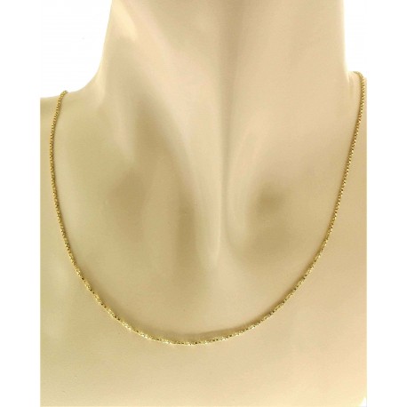 COLLANE UNISEX - Collana Catenina Veneziana Oro Giallo 18 Kt Carati Ct 750 3,6gr Uomo Donna 47 Cm