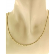 Collana Catenina Veneziana ad elica Oro Giallo 18 Kt Carati Ct 750 3,6gr Uomo Donna 47 Cm