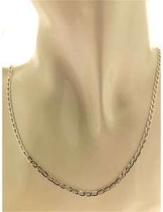 COLLANE UNISEX - Collana Catena Catenina 46 Cm Uomo Donna Oro Bianco 18 kT 750 2,65 Gr