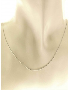 Collana Catenina Uomo Donna Veneziana Oro Bianco 18 Kt Carati Ct 750 0,70Gr 45Cm