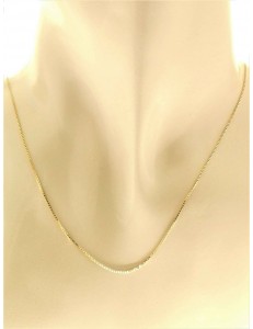 Collana Catenina Veneziana Oro Giallo 18 Kt Carati Ct 750 0,75 Gr Uomo Donna 45Cm