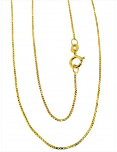 COLLANE UNISEX - Collana Catenina Veneziana Oro Giallo 18 Kt Carati Ct 750 0,7 Gr Uomo Donna 45Cm