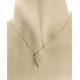 COLLANE  DIAMANTI - Collana Catenina Pendente Donna Oro Bianco 18 kt Carati Diamanti 0,05 Ct 