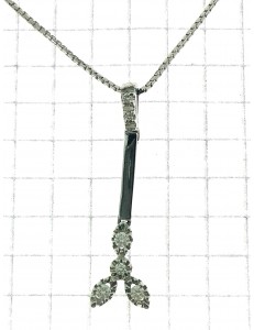 COLLANE  DIAMANTI - Collana Girocollo Pendente Diamanti Donna Oro Bianco 18 Kt Carati 750 0,13 Ct