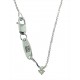 COLLANE  DIAMANTI - Collana Girocollo Donna Diamanti Oro Bianco 18 Kt Carati 750 0,04 Ct Punto Luce