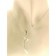 COLLANE  DIAMANTI - Collana Catenina Donna Pendente Oro Bianco 18 kt Carati Diamanti 0,06 Ct 4,70 Gr