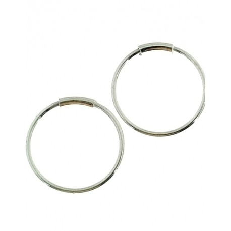 Orecchini Donna Cerchio Cerchi Oro Bianco 18 kt Carati Ct 750 1,0 Gr