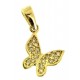 Ciondolo Pendente Farfalla Donna Oro Giallo 18 Kt Carati Ct 750 0,55 Gr