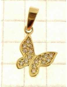 FOTO MISURE COLLANA VENEZIANA FARFALLA - Donna Oro Giallo 18 Kt Carati Ct 750 