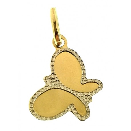 Ciondolo Pendente Farfalla Donna Oro Giallo 18 Kt Carati Ct 750 0,75 Gr