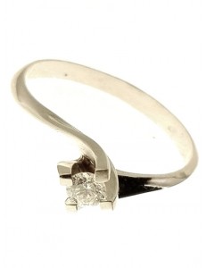 ANELLI DIAMANTI - Anello Donna Diamante 0,16 Ct H IF Valentino Solitario Bianco 18 Kt Carati 750