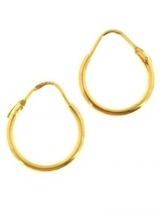 ORECCHINI ORO - Orecchini Cerchi Cerchio Donna Bambina  Oro Giallo 18 Kt Carati Ct 750 Gr 1,35