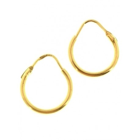 ORECCHINI ORO - Orecchini Cerchi Cerchio Donna Bambina  Oro Giallo 18 Kt Carati Ct 750 Gr 1,35