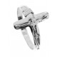 Anello Croce Uomo Donna Unisex Oro Bianco 18 kt Carati Ct 750 2,50 Gr