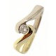 Anello Contree Donna Oro Giallo Bianco 4,75 Gr 18 Kt Carati 750 Diamanti 0,10 Ct