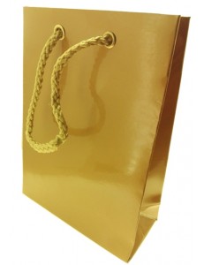 12 PZ SHOPPER LAMINATA COLORE ORO  MANIGLIA IN CORDA